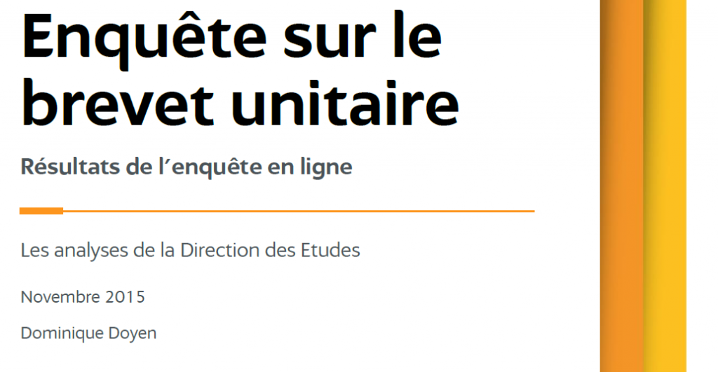 brevet unitaire INPI observatoire de la propriété industrielle pture